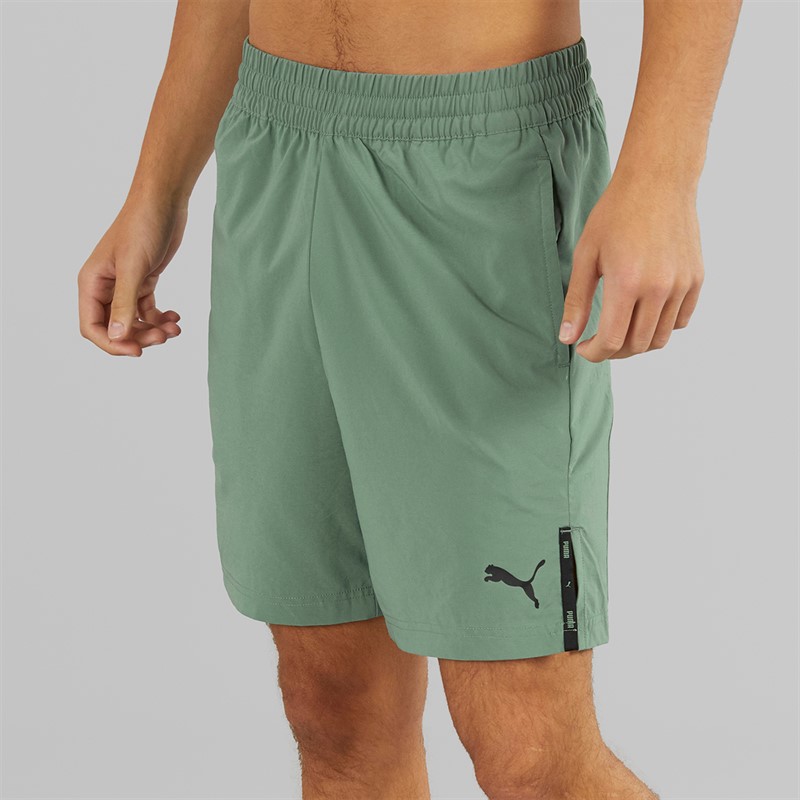 Puma Mens Woven 7 Inch Shorts Eucalyptus