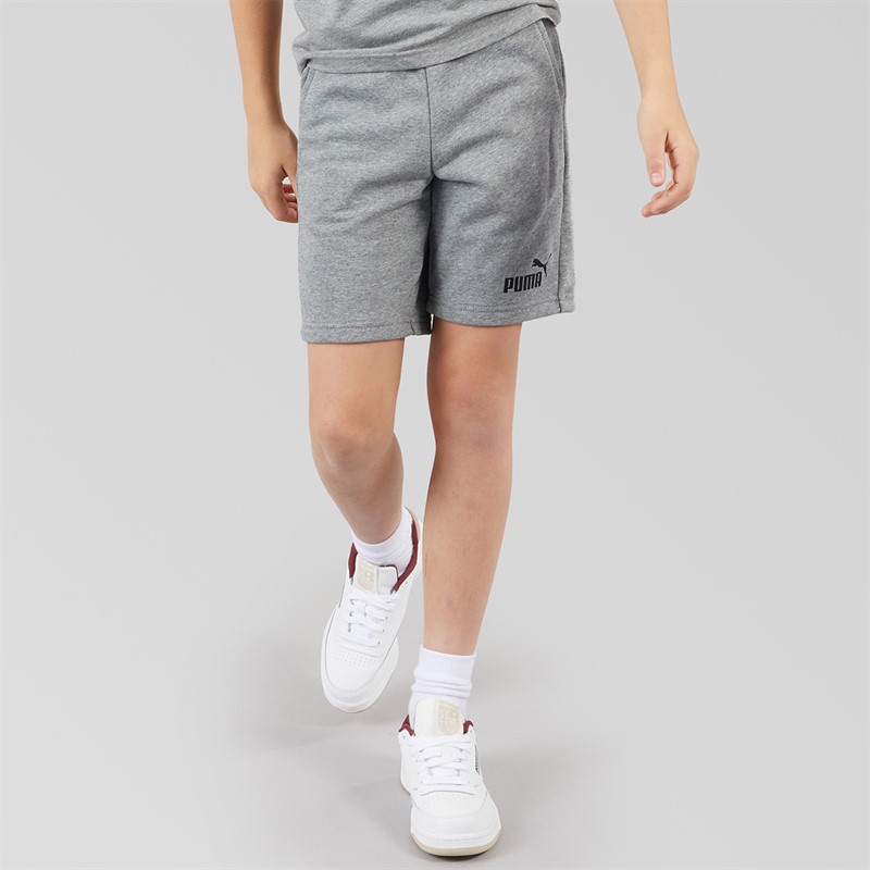 Puma Junior Boys Essentials Fleece Shorts Medium Grey Heather