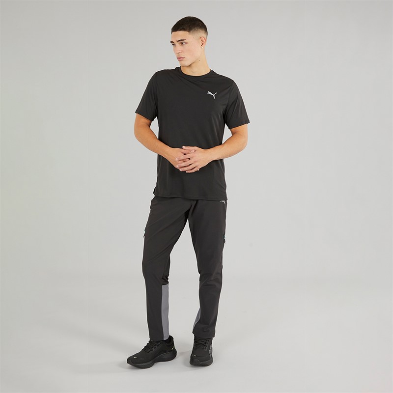 Puma Mens Train All Day dryCELL Woven Track Pants Black/Blue Grey