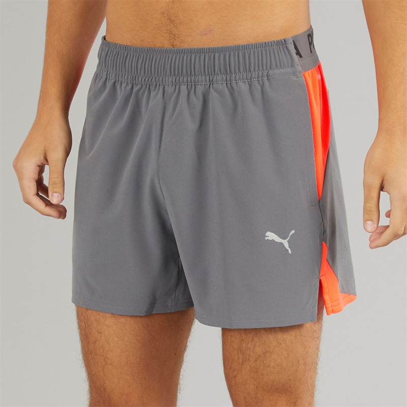 Puma Mens dryCELL Ultrabreathe 5 Inch Training Shorts Grey/Red