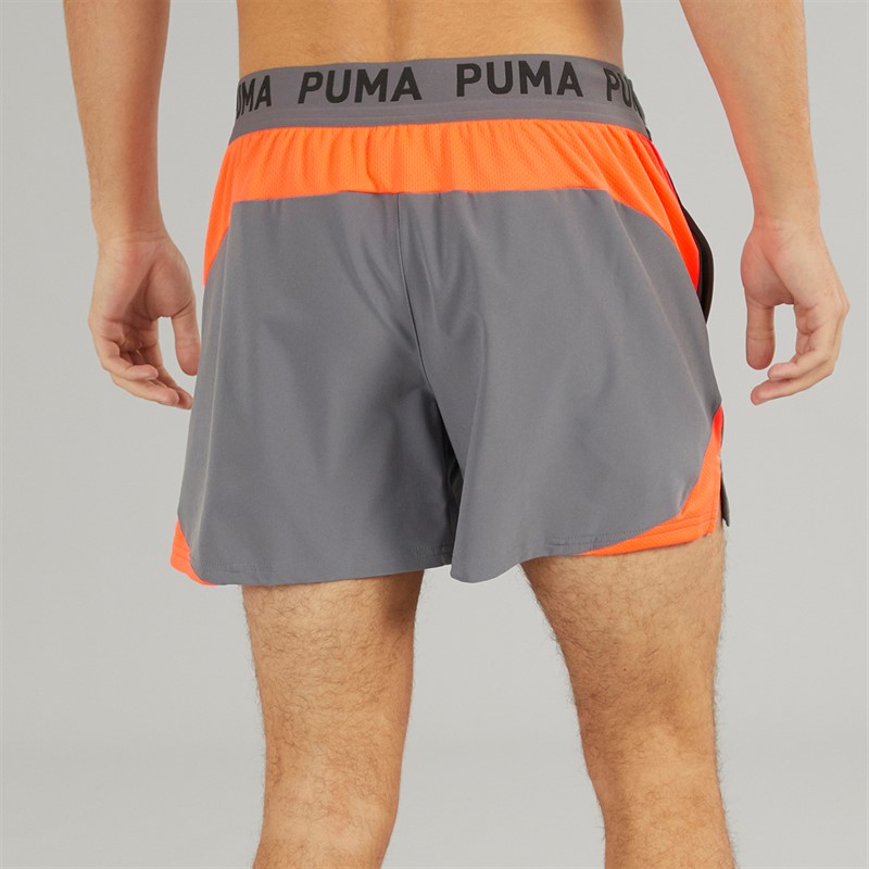 Puma Mens dryCELL Ultrabreathe 5 Inch Training Shorts Grey/Red