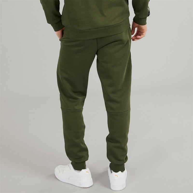 Puma Mens Essentials+ Taped Fleece Sweatpants Granola/Green