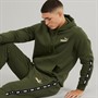 Puma Mens Essentials+ Taped Fleece Hoodie Granola/Green