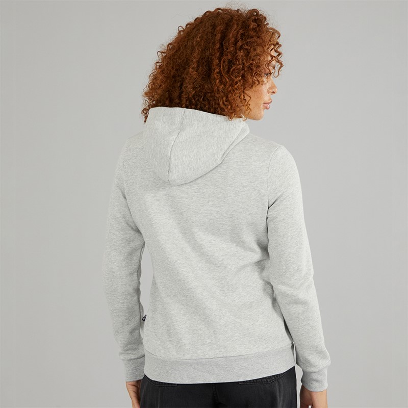 Puma Womens Essentials Small Logo Full Zip Hoodie Light Grey Heather