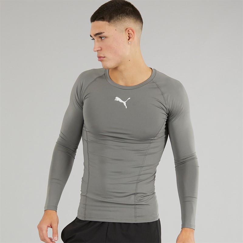 Puma Mens LIGA Long Sleeve Baselayer Smoked Pearl