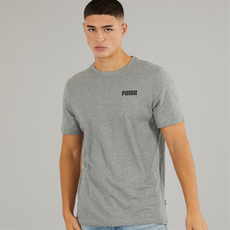 Puma Mens Essentials Small Logo T-Shirt Medium Grey Heather