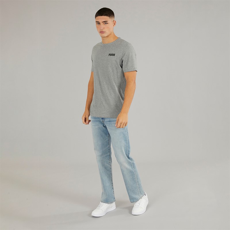Puma Mens Essentials Small Logo T-Shirt Medium Grey Heather