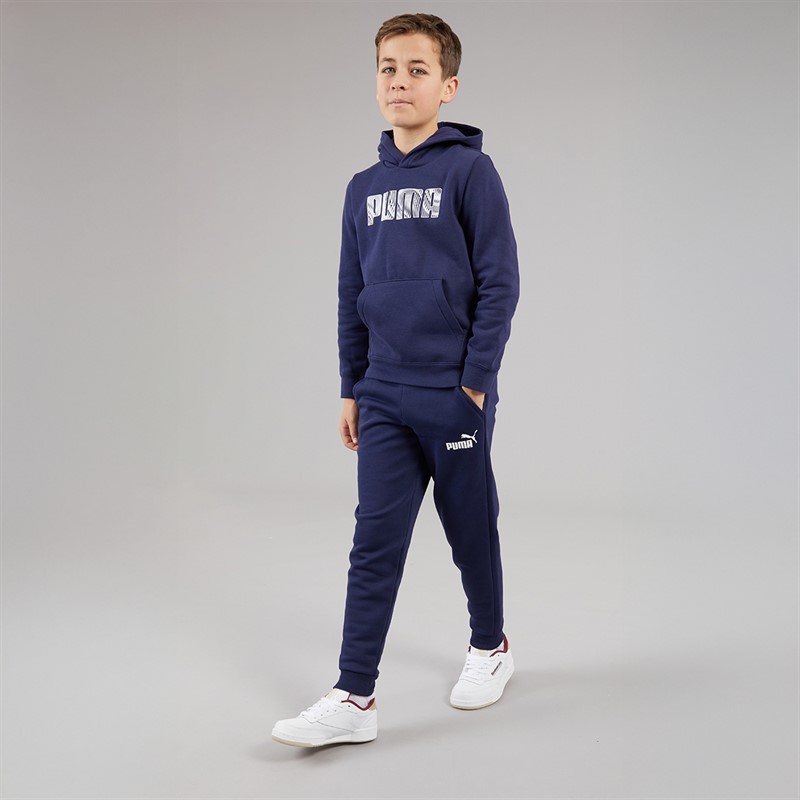 Puma Junior Boys Essentials Logo Sweat Pants Peacoat