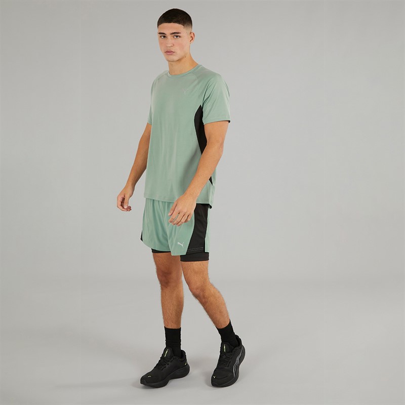 Puma Mens Velocity dryCELL Running Top Green Moon