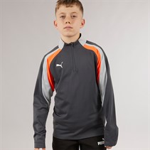 Puma Junior Boys IndividualLIGA 1/4 Zip Top Shadow Grey