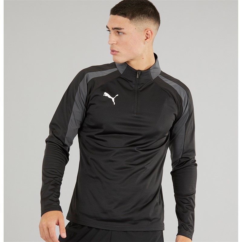 Puma Mens IndividualLIGA 1/4 Zip Top Puma Black