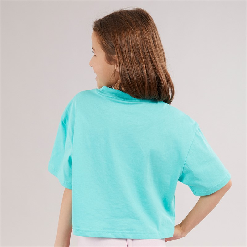 Puma Junior Girls Logo T-Shirt Aqua