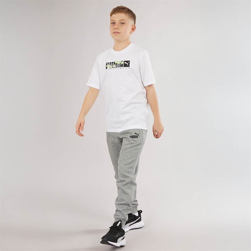 Puma Boys Essentials Logo Sweat Pants Medium Grey Heather