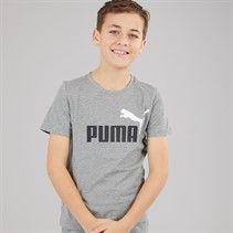 Puma Junior Boys Essentials+ Cat Logo T-Shirt Medium Grey Heather