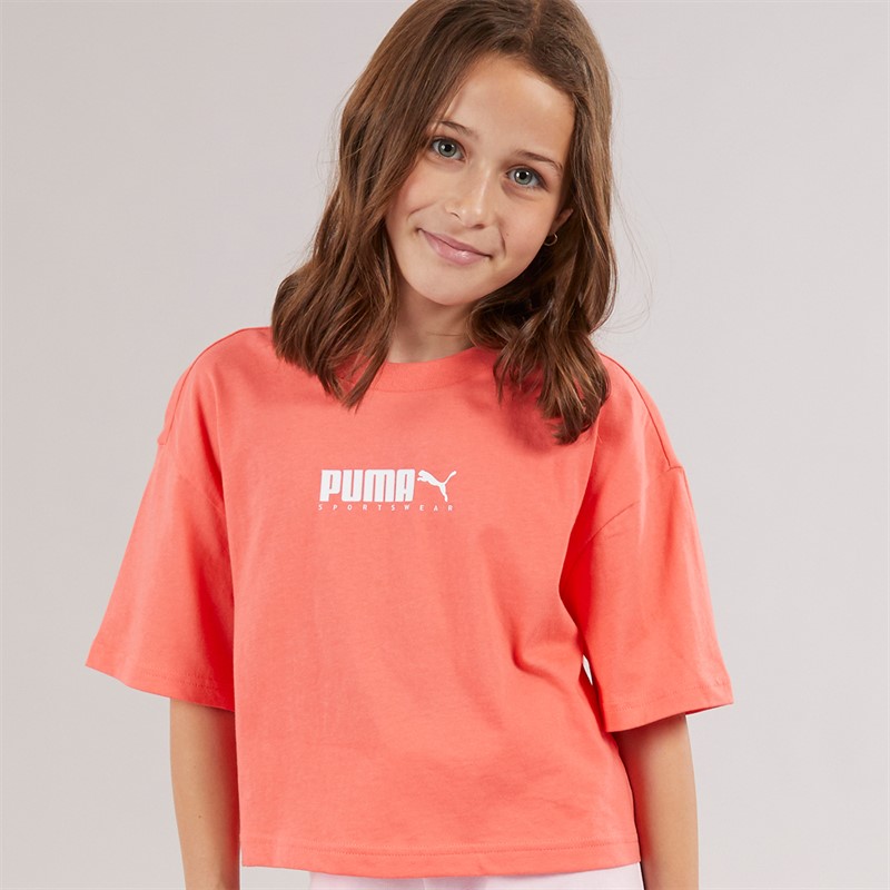 Puma Junior Girls Logo T-Shirt Pink