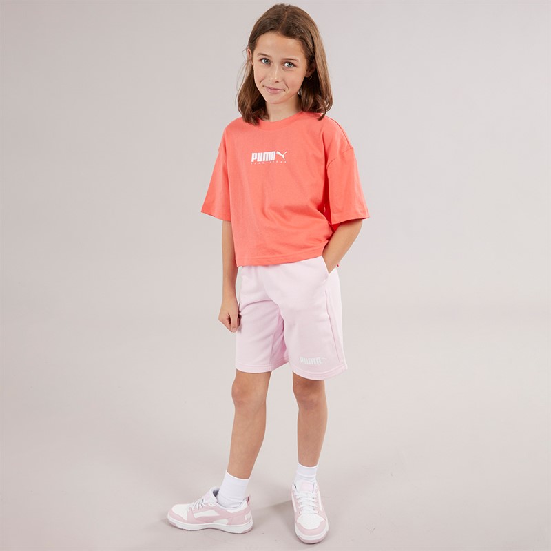 Puma Junior Girls Logo T-Shirt Pink