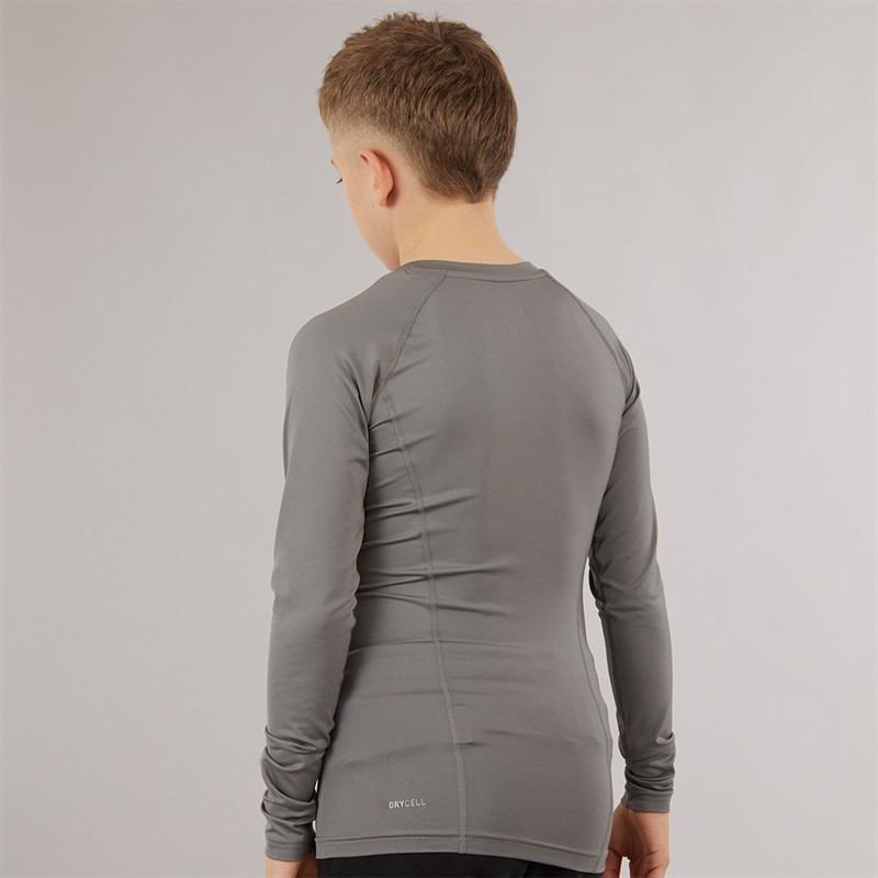 Puma Junior Boys Liga Long Sleeve Baselayer Top Steel Grey