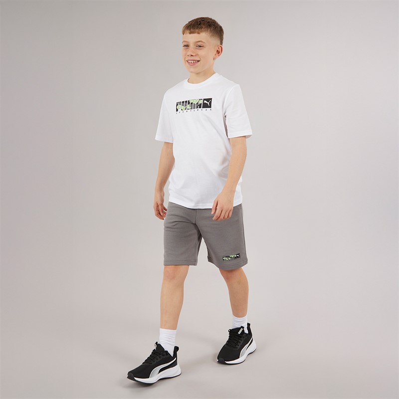 Puma Junge Grafik Camouflage T Shirt Puma White