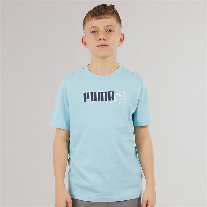 Puma Junge Grafik T Shirt Aqua