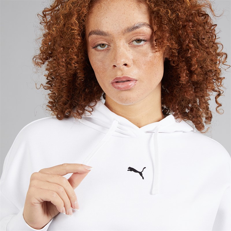 Puma Womens Essentials Logo Oversized Hoodie Puma White