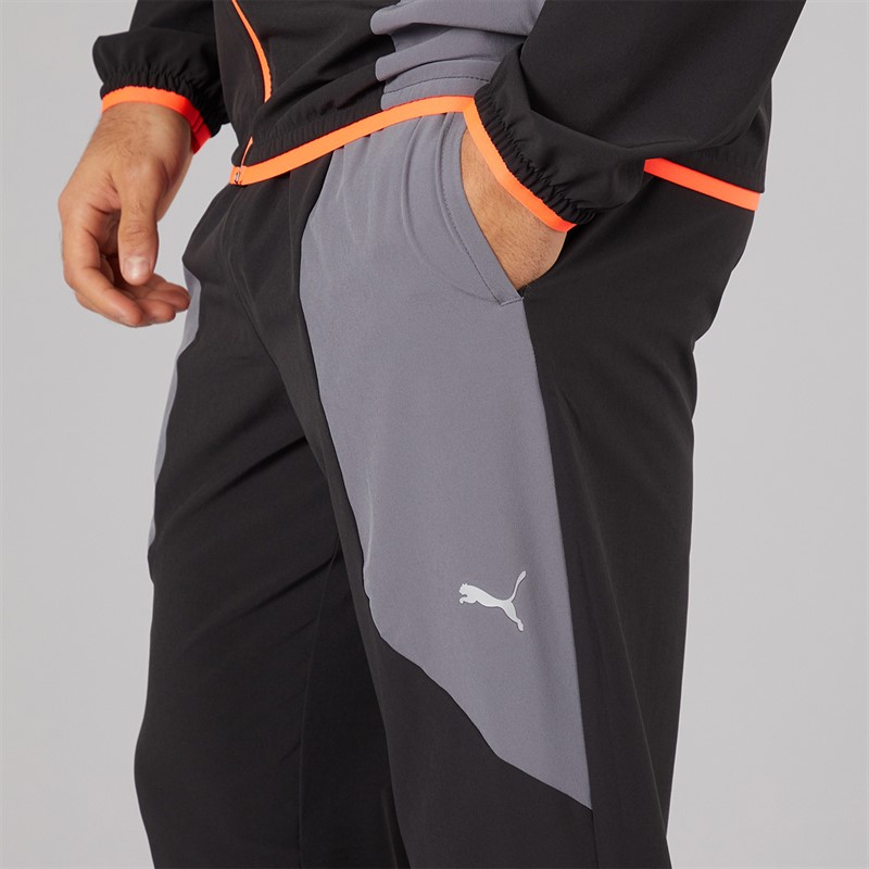 Puma Mens Flex Stretch Drycell Woven Training Pants Black/Grey