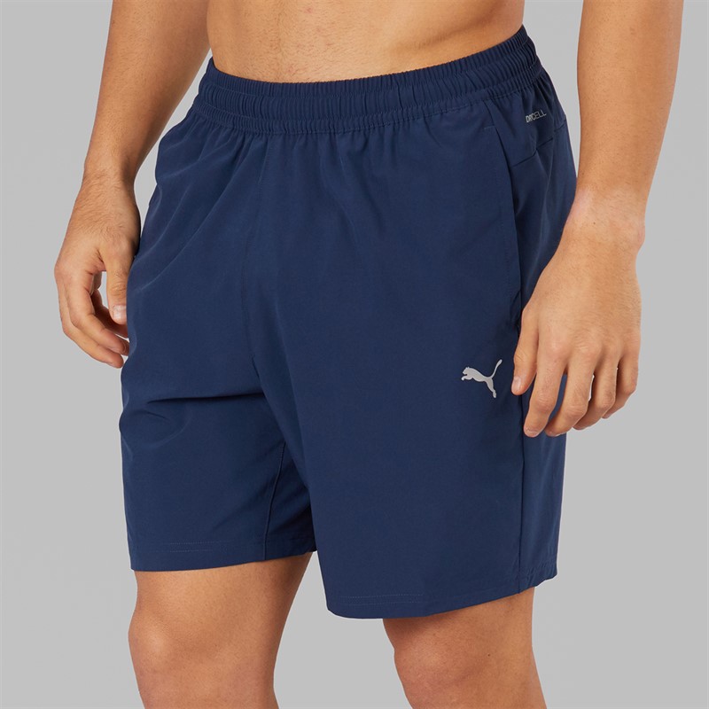 Puma Mens Flex Stretch Woven 7 Inch dryCELL Training Shorts Club Navy