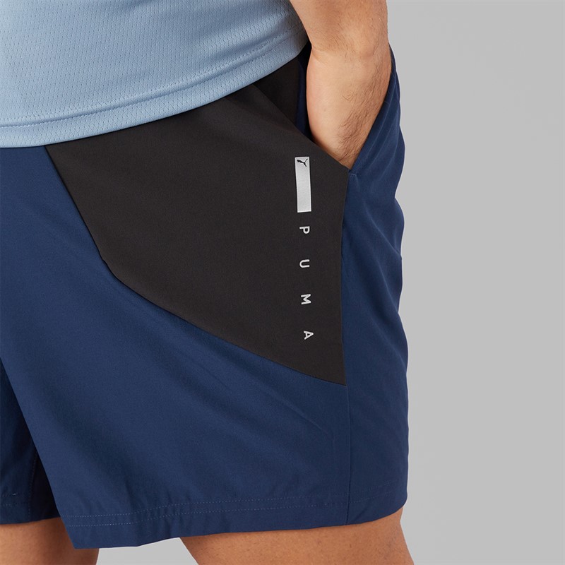 Puma Mens Flex Stretch Woven 7 Inch dryCELL Training Shorts Club Navy