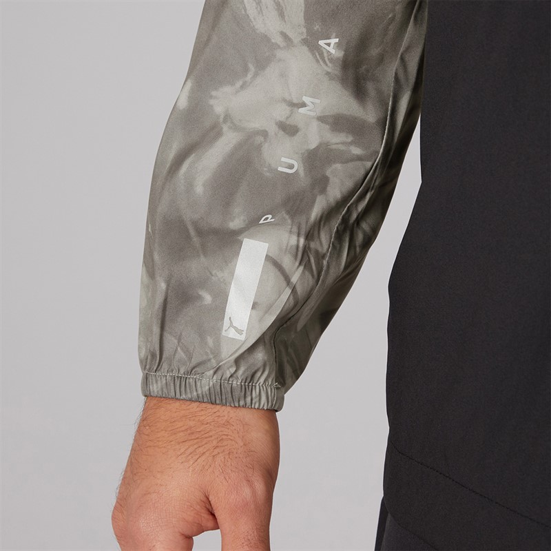 Puma Mens Run Lightweight Marble Running Jacket Grey/Purple