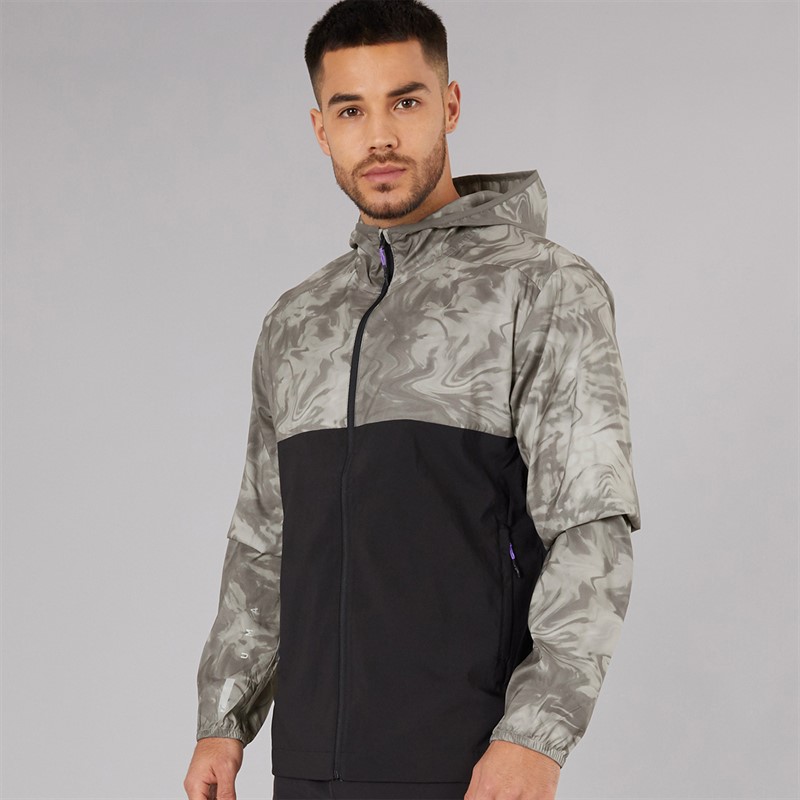 Puma Mens Run Lightweight Marble Running Jacket Grey/Purple