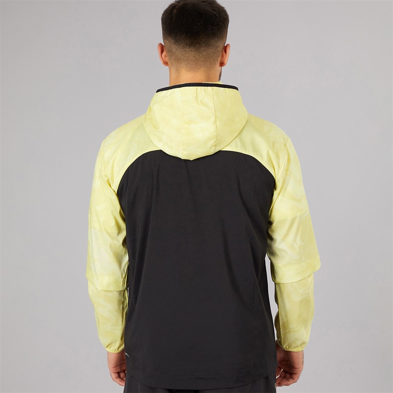 Puma Mens Run Lightweight Marble Running Jacket Black/Yellow
