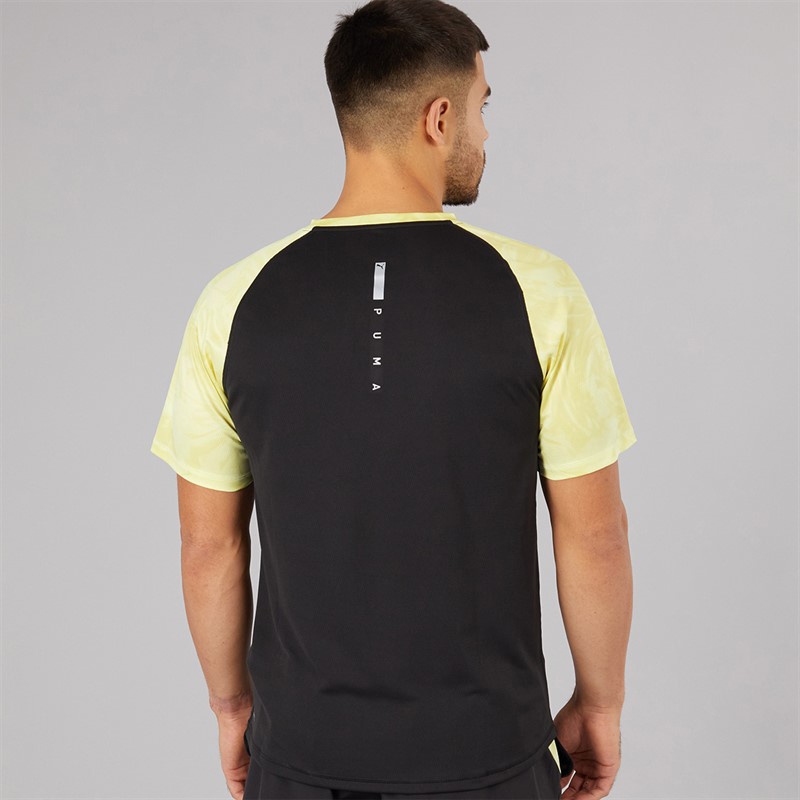 Puma Mens Run Velocity Marble Running Top Black/Yellow