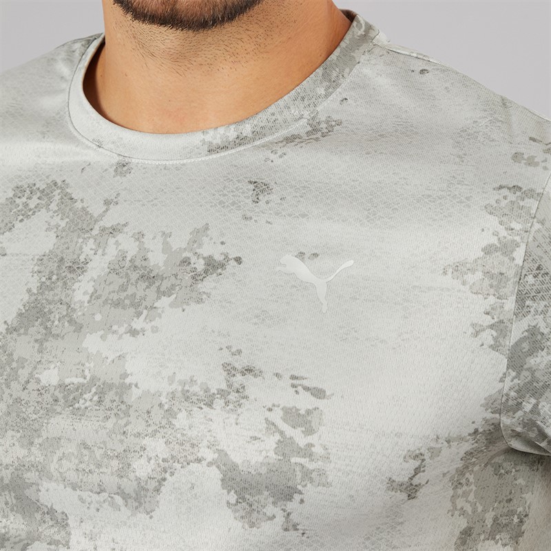 Puma Mens Flex Printed dryCELL Training Top Cool Dark Grey