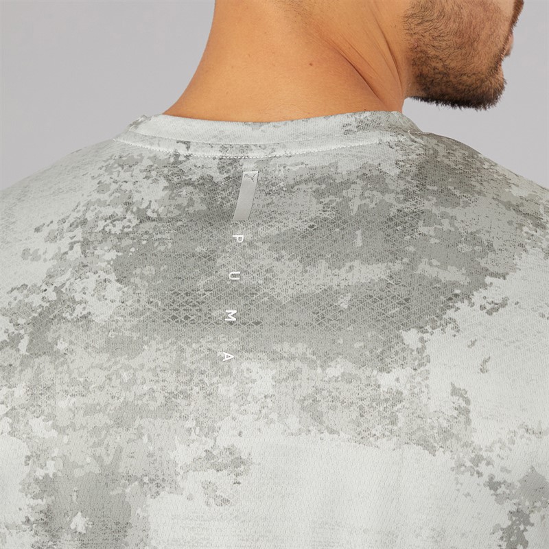 Puma Mens Flex Printed dryCELL Training Top Cool Dark Grey