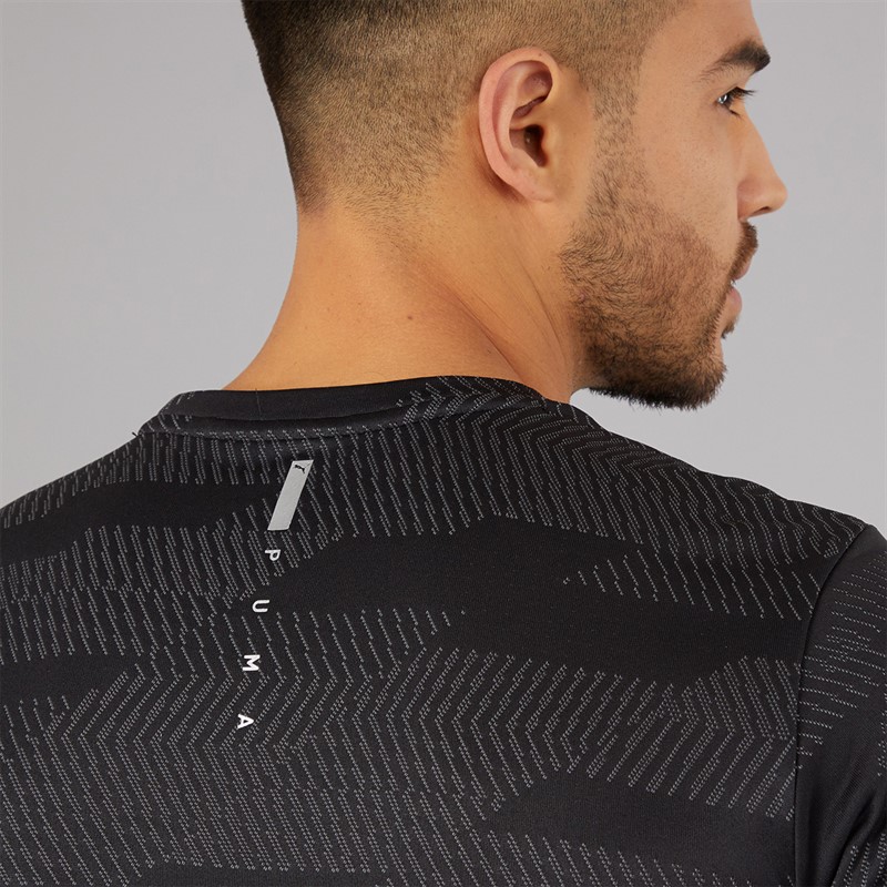 Puma Mens Flex Jacquard dryCELL Training Top Puma Black