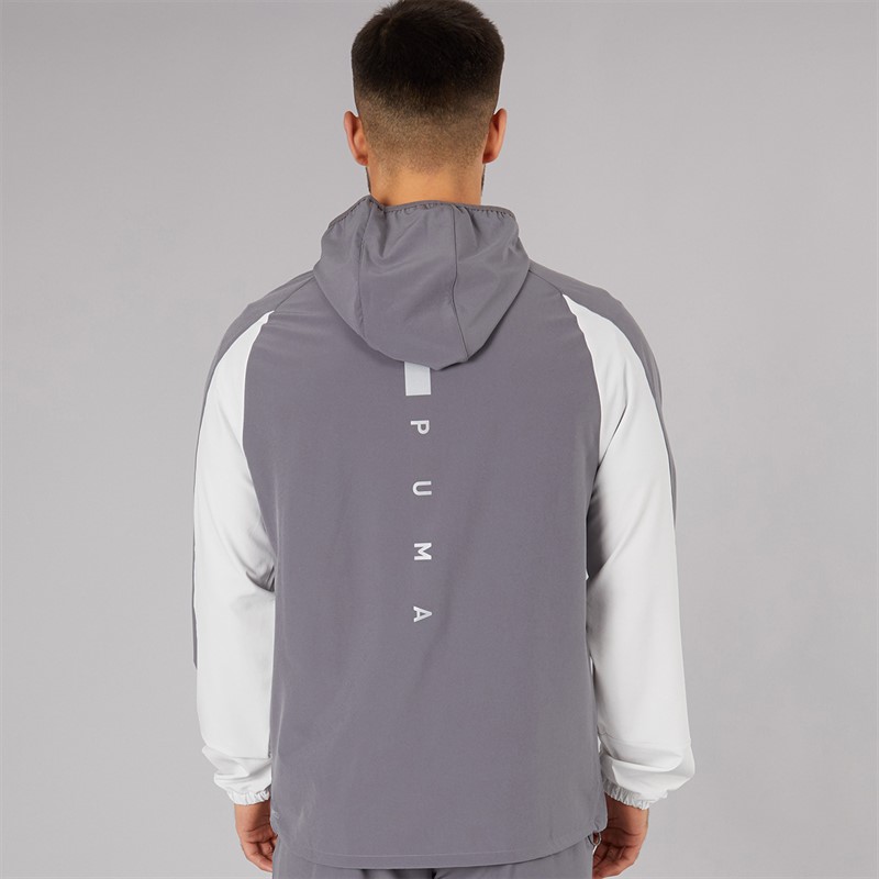 Puma Mens Train All Day Tech Woven Training Jacket Grey/Purple