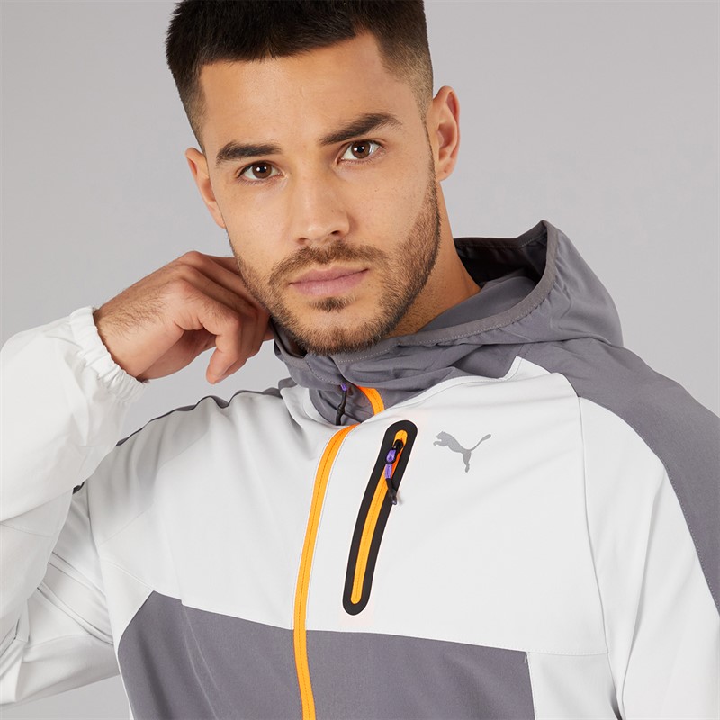 Puma Mens Train All Day Tech Woven Training Jacket Grey/Purple