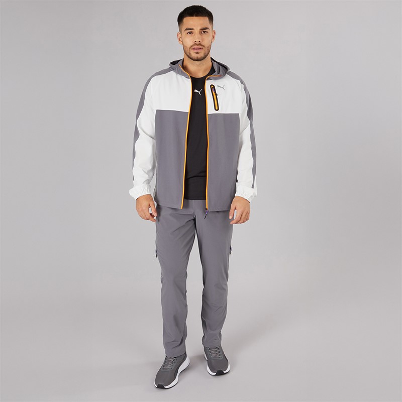 Puma Mens Train All Day Tech Woven Training Jacket Grey/Purple