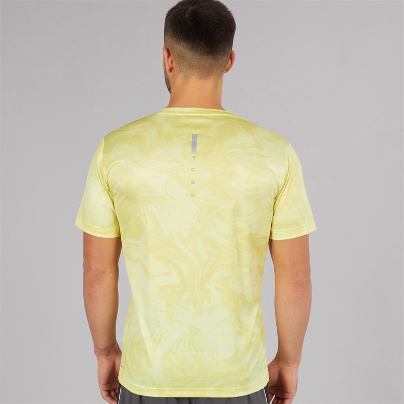 Puma Mens Train All Day Marble Print Training Top Gold Moon