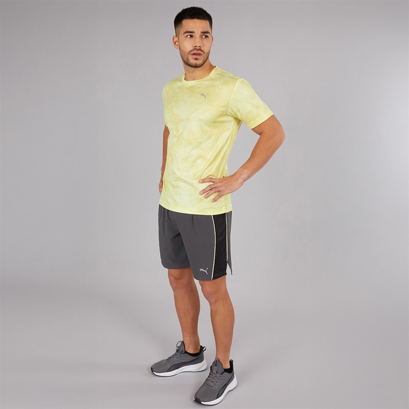 Puma Mens Train All Day Marble Print Training Top Gold Moon