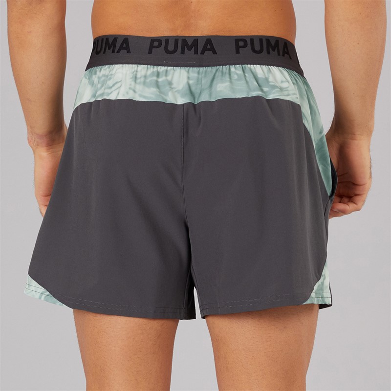 Puma Mens Puma Fit Ultrabreathe Stretch 5 Inch Marble Training Shorts Grey/Blue