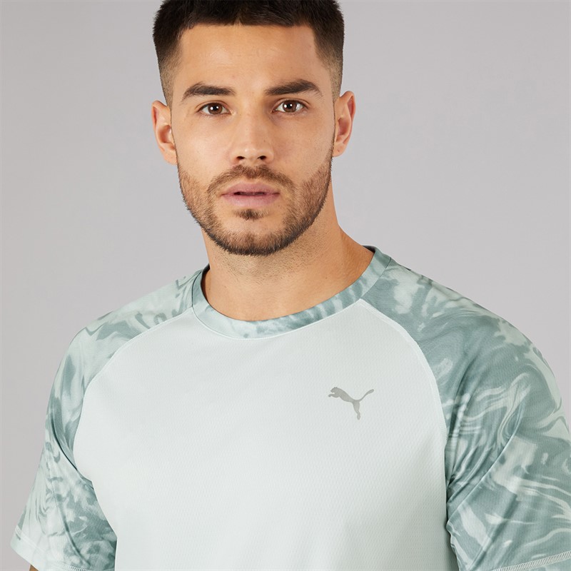 Puma Mens Run Velocity Marble Running Top Sea Glass