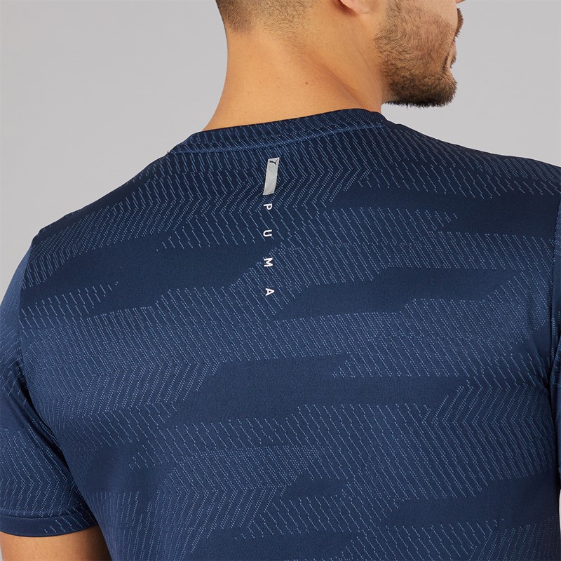 Puma Mens Flex Jacquard dryCELL Training Top Club Navy