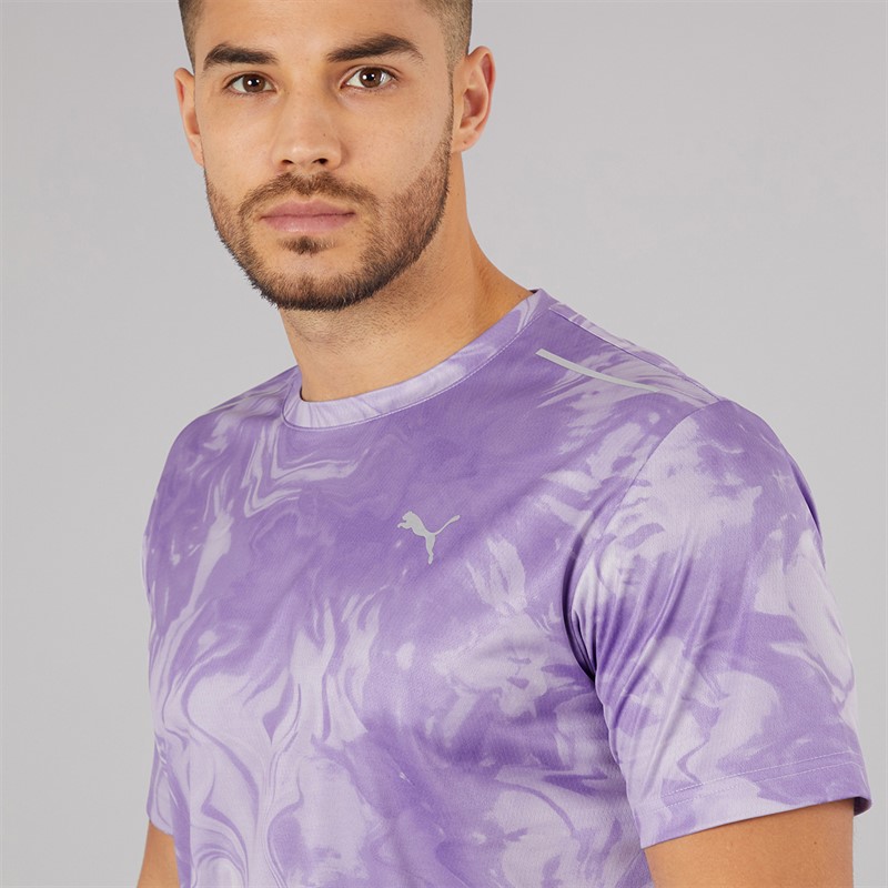 Puma Mens Train All Day Marble Print Training Top Crush Lilac