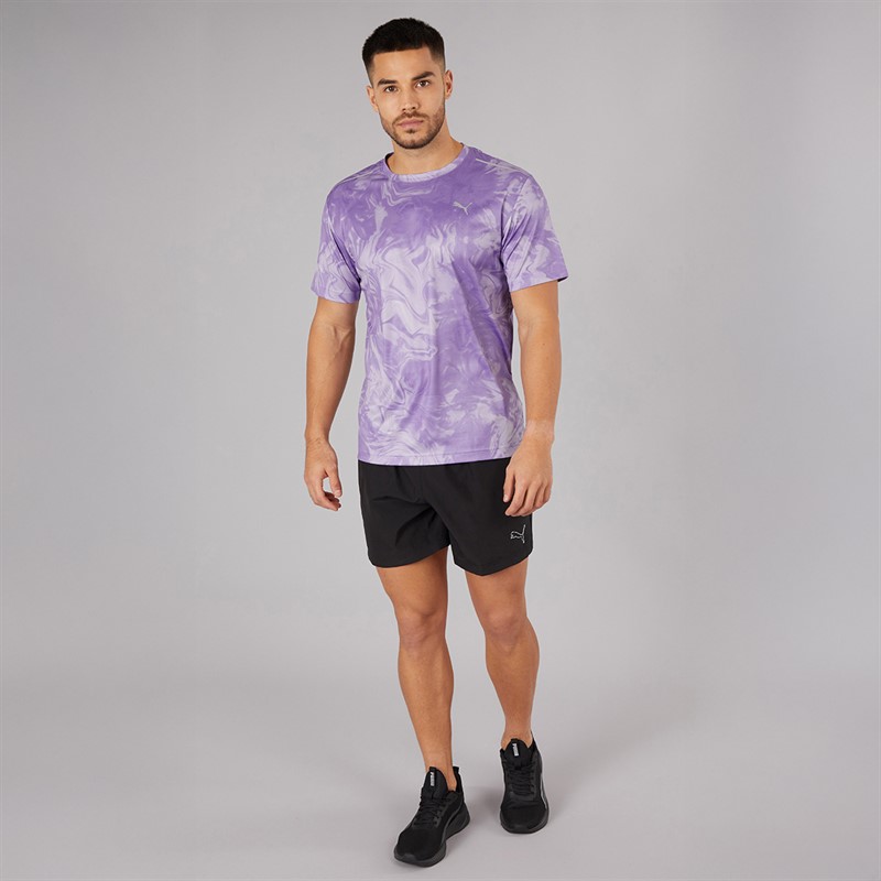 Puma Mens Train All Day Marble Print Training Top Crush Lilac