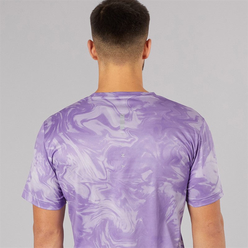 Puma Mens Train All Day Marble Print Training Top Crush Lilac