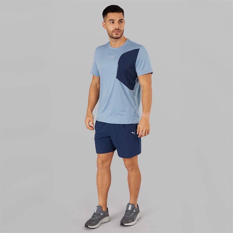 Puma Mens Flex Pocket Jacquard dryCELL Training Top Cool Blue
