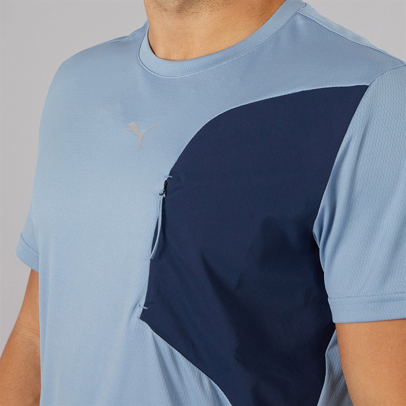 Puma Mens Flex Pocket Jacquard dryCELL Training Top Cool Blue