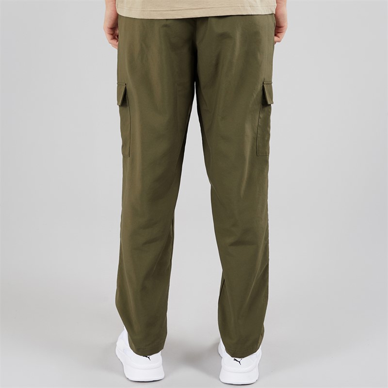 Puma Mens Essentials Logo Woven Cargo Pants Loden Green