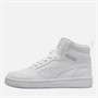 Puma Junior Boys Rebound V6 Mid Trainers White/Grey Puma White/Cool Light Gray