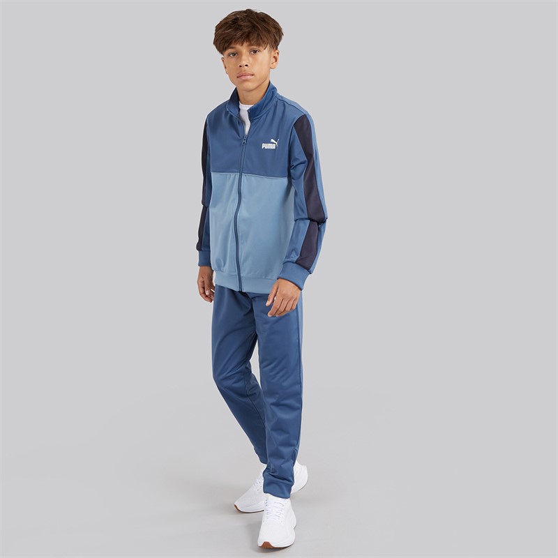 Puma Boys Junior Sport Poly Tracksuit Indigo Dark Indigo